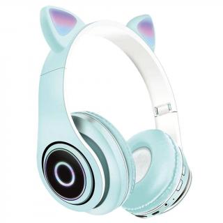 Bezdrátová sluchátka Cat Ear pastelové P39M Barva: Světle modrá