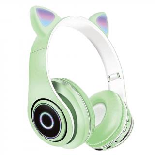 Bezdrátová sluchátka Cat Ear pastelové P39M Barva: Zelená