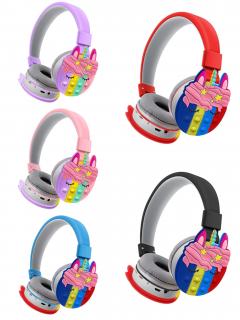 Bezdrátová sluchátka POP IT Jednorožec Barva: Fialová