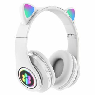 Bluetooth sluchátka Cat Ear s tlapkou PXZ-B39 Barva: Bílá