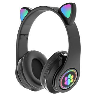 Bluetooth sluchátka Cat Ear s tlapkou PXZ-B39 Barva: Černá