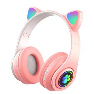Bluetooth sluchátka Cat Ear s tlapkou PXZ-B39 Barva: Růžová
