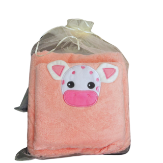 Dárková sada heboučkých fleece přikrývek Kravička Barva: Růžová