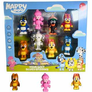 Figurky Bluey a kamarádi 8ks, 5cm