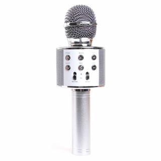 Karaoke bluetooth mikrofon WS-858 Barva: Stříbrná