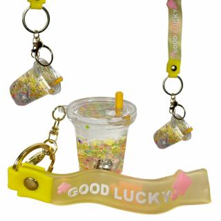 Klíčenka Bubble tea svítící Barva: Žlutá