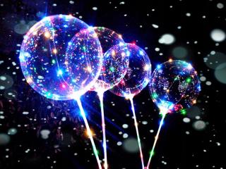 LED svítící nafukovací balónek s rukojetí