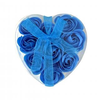 Mýdlové růžičky v dárkovém balení 9 ks Barva: Modrá