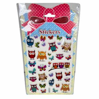 Nálepky - Unicorn, sovičky, kosmonaut Varianta: Sovička
