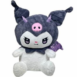 Plyšová hračka Hello Kitty - Kuromi v šatičkách fialová/růžová Varianta: Kuromi s rohy a křídly 45 cm