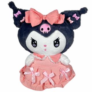 Plyšová hračka Hello Kitty - Kuromi v šatičkách fialová/růžová Varianta: Kuromi v růžových šatičkách s mašli 28 cm