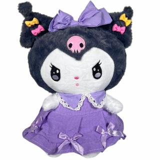Plyšová hračka Hello Kitty - Kuromi v šatičkách fialová/růžová Varianta: Kuromi ve fialových šatičkách s mašli 28 cm