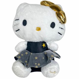 Plyšová hračka Hello Kitty s černými šaty a zlatou mašli Varianta: Hello Kitty 33 cm