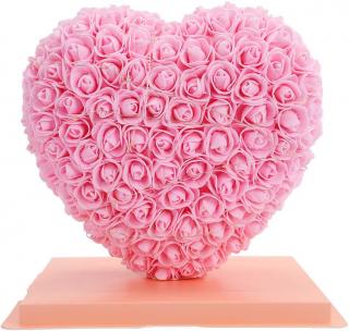 Rose Heart - Srdíčko z růží růžové 25 cm