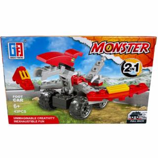 Stavebnice 2v1 auto-robot Barva: Červená
