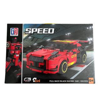 Stavebnice 2v1 Auto Robot červená