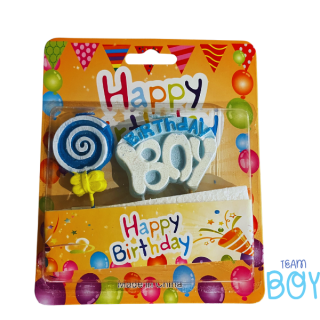 Svíčky na dort - Happy Birthday - Boy