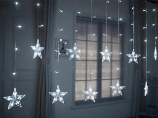 Vánoční světelný LED závěs hvězdičky 5 m Barva: Studená bílá