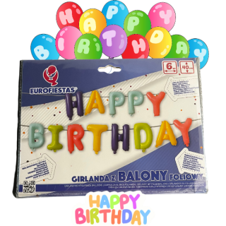 Velký nápis - 6 m Happy Birthday