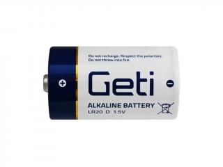 Baterie alkalická D (LR20) Geti, 2ks