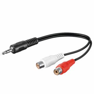 Kabel JACK 3,5mm - 2x CINCH M/F 20cm