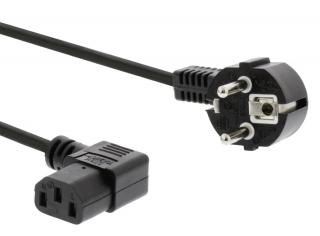 Kabel napájecí s konektorem IEC 60320 C13 úhlový, Délka: 2m