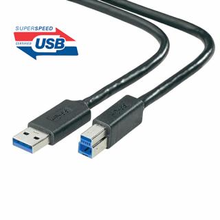 Kabel USB 3.0 - USB A-B 5Gbps 9pin 1m černá