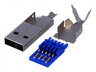 Konektor USB A vidlice 3.0 na kabel | KONDIK.cz