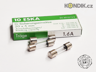 Pojistka 5x20mm zpožděná 522.500, Proud: 0,125A