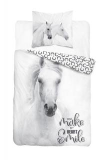 DETEXPOL Povlečení Kůň white  Bavlna, 140/200, 70/80 cm