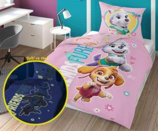 DETEXPOL Povlečení Paw Patrol puppy svítící  Bavlna, 140/200, 70/80 cm