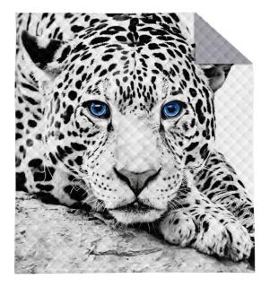 DETEXPOL Přehoz na postel Leopard černobílá  Polyester, 170/210 cm