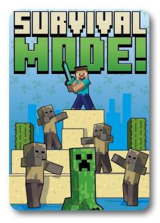 FARO Fleece deka Minecraft Survival mode  Polyester, 100/140 cm