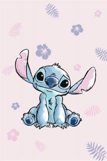 JERRY FABRICS Deka mikroflanel Lilo and Stitch Pink  Polyester, 100/150 cm