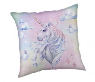 JERRY FABRICS Polštářek Jednorožec Rainbow  Polyester, 40/40 cm