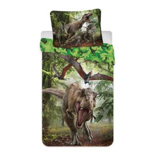 JERRY FABRICS Povlečení Jurský Svět Green Polyester 140x200, 70x90 cm