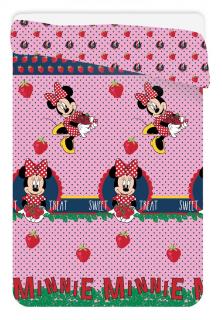 JERRY FABRICS prošívaná deka Minnie jahody polyester 180/260 cm