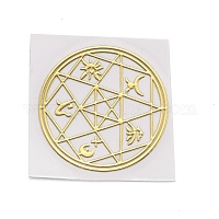 Ezoterická mosazná samolepka - Se symboly, zlatá