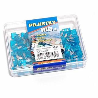Autopojistky MINI 15 Amp 100 ks