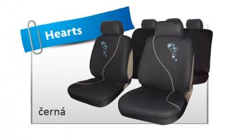 Autopotahy do auta - Hearts, barva černá