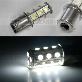 Bílá LED SMD žárovka s paticí BA15S, jednopólová.