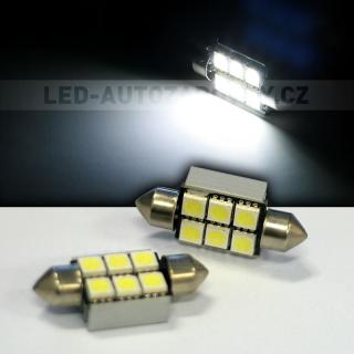 CAN-BUS sufitka bílá - Super Light, 6 SMD LED, 36mm, 1ks