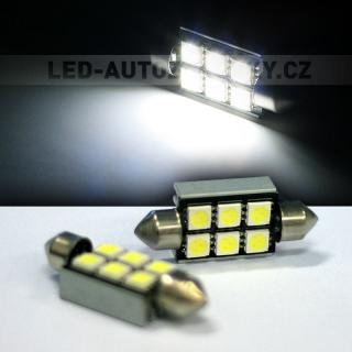 CAN-BUS sufitka bílá - Super Light, 6 SMD LED, 39mm, 1ks