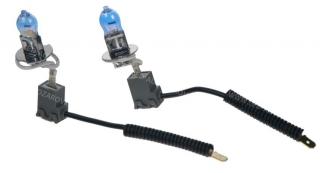 HOD autožárovky H3 5500K, 12V 100W,  2ks + ZDARMA keramické patice s kabeláží