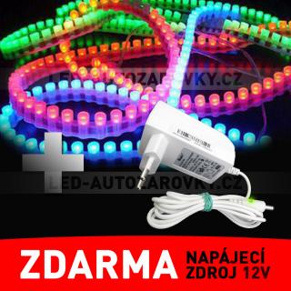 LED pásek - PVC 120cm, 7-barevný(RGB) - ZDROJ ZDARMA!