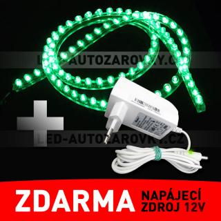 LED pásek - PVC 120cm, zelený - ZDROJ ZDARMA!