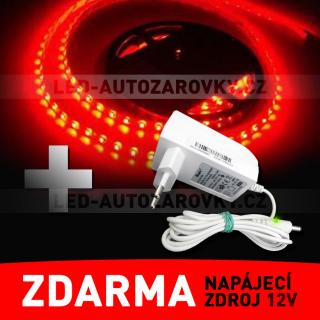 LED pásek - STRIP 120cm, červený - ZDROJ ZDARMA!