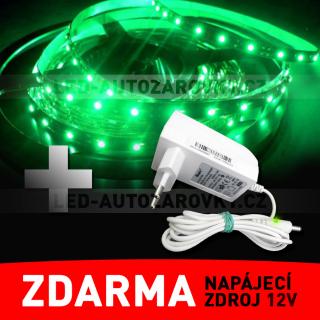 LED pásek - STRIP 120cm, zelený - ZDROJ ZDARMA!