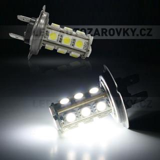 LED žárovka 12V s paticí H7, 18 SMD LED, 1ks