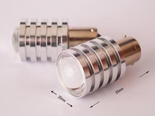 Oranžová LED žárovka BA15S, CREE 5W - canbus, nehlásí chybu na palubce!